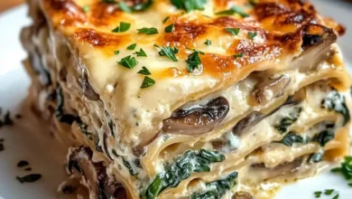 Easy Creamy Spinach and Mushroom Lasagna Recipe