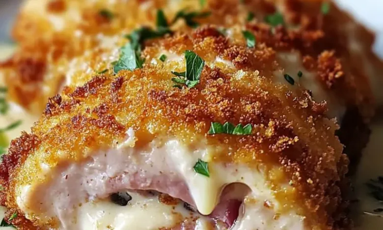 Mouthwatering Crispy Chicken Cordon Bleu with a Creamy Twist