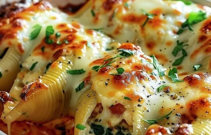 Cheesy Spinach Shells