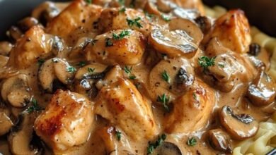 Stroganoff de Poulet aux Champignons