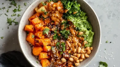 Thai Peanut Sweet Potato Buddha Bowl: Healthy & Delicious Vegan Meal