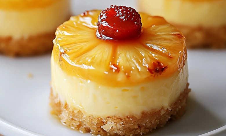 Mini Pineapple Upside-Down Cheesecakes