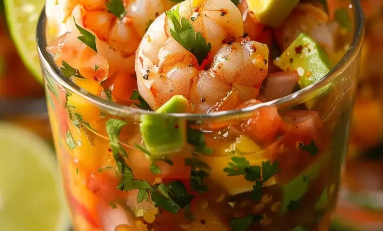 Mexican Shrimp Cocktail Recipe with Avocado & Lime