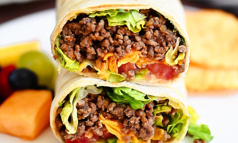 Grilled Cheeseburger Wraps