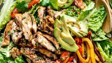 Grilled Chili Lime Chicken Fajita Salad