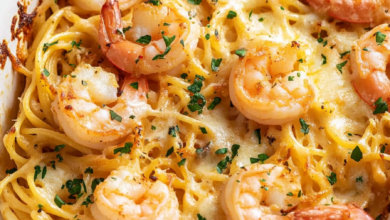 Shrimp Scampi Pasta Bake