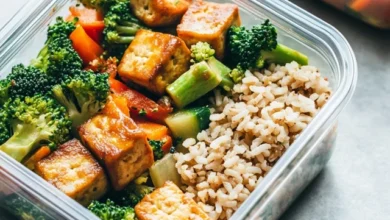 Easy Vegan Tofu and Veggie Stir-Fry with Brown Rice for Meal Prep